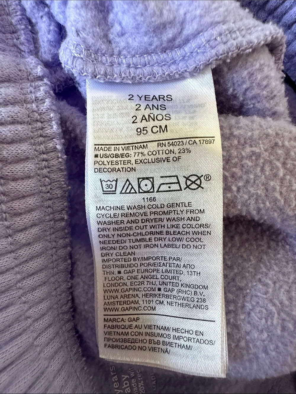 GAP Lilac Fleece Joggers for Kids